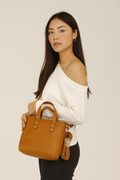 Bolso grande de piel genuina de res estilo tote con correa ajustable desmontable